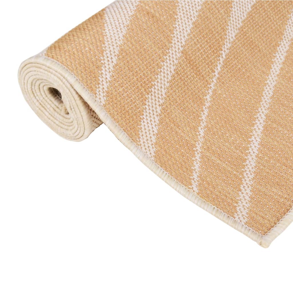 Utendørs flatvevd teppe 160x230 cm bladmønster