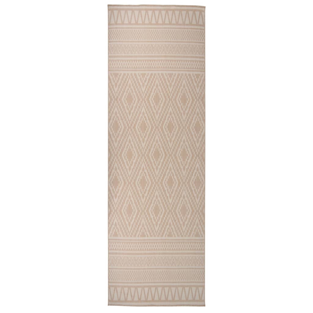 Utendørs flatvevd teppe 80x250 cm brun striper