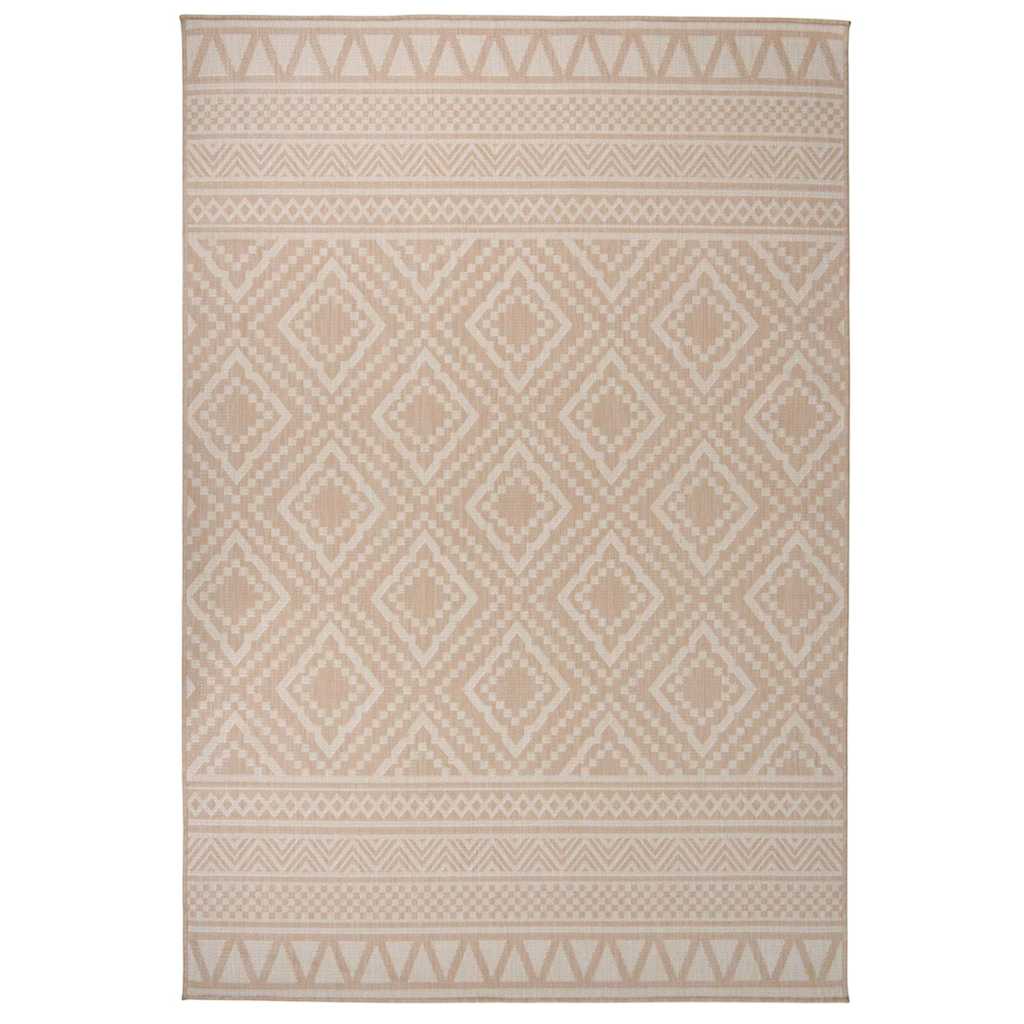 Utendørs flatvevd teppe 160x230 cm brun striper