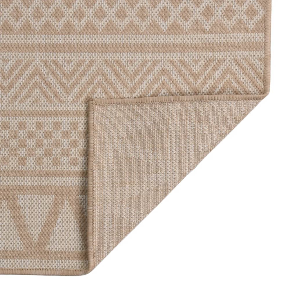 Utendørs flatvevd teppe 160x230 cm brun striper