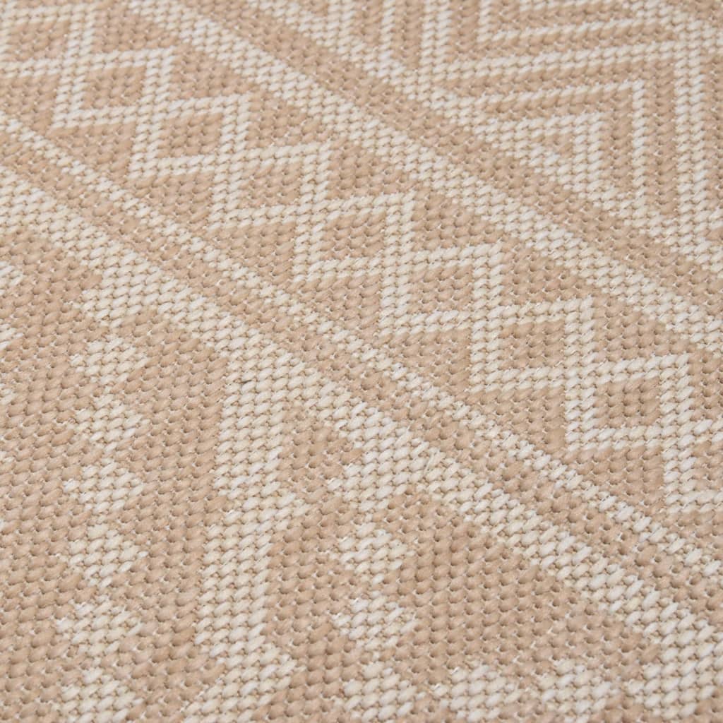 Utendørs flatvevd teppe 160x230 cm brun striper