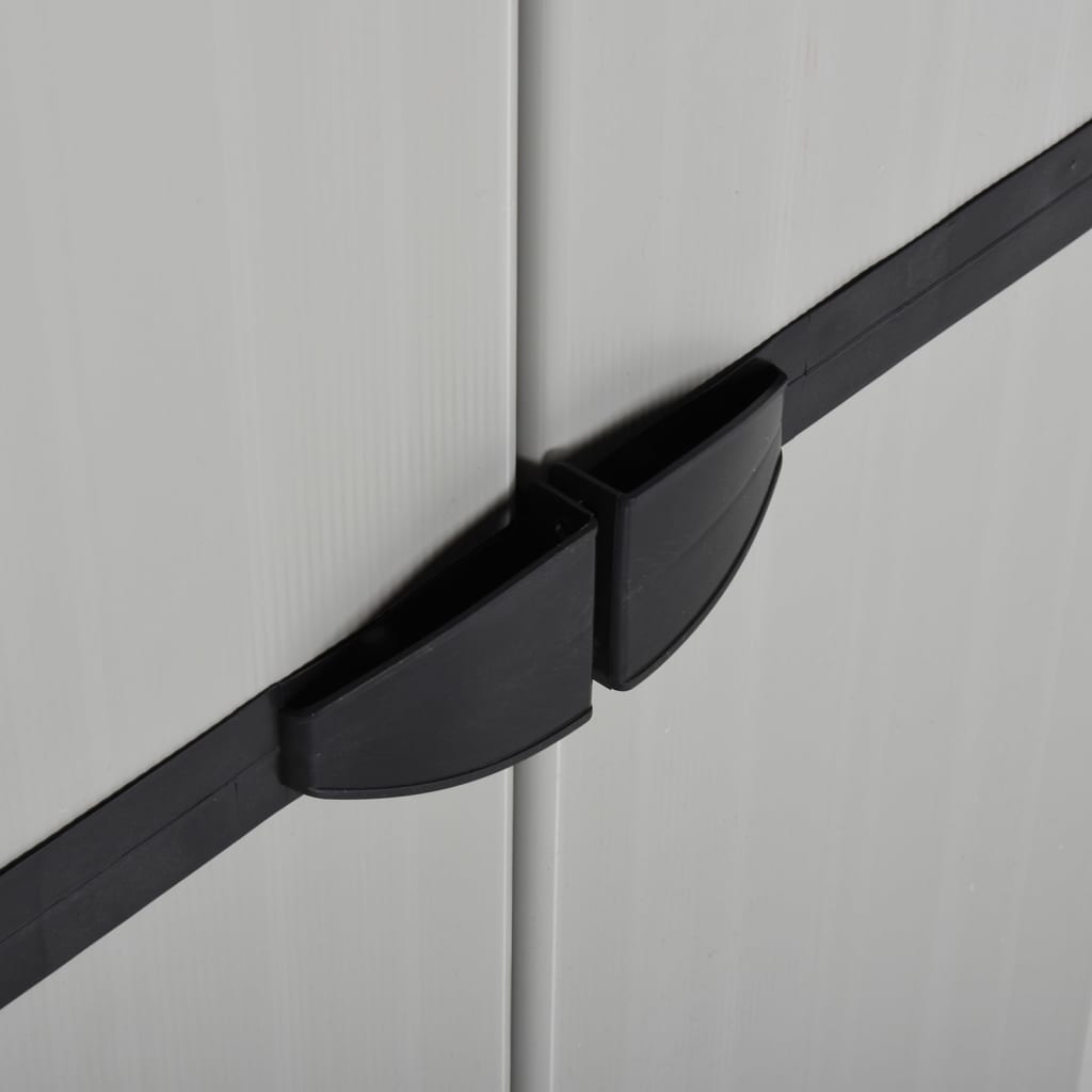 Oppbevaringsskap til hage med 3 hyller grå og svart 68x40x168cm