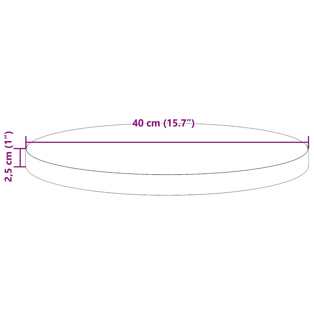 Bordplate Ø40x2,5 cm heltre furu
