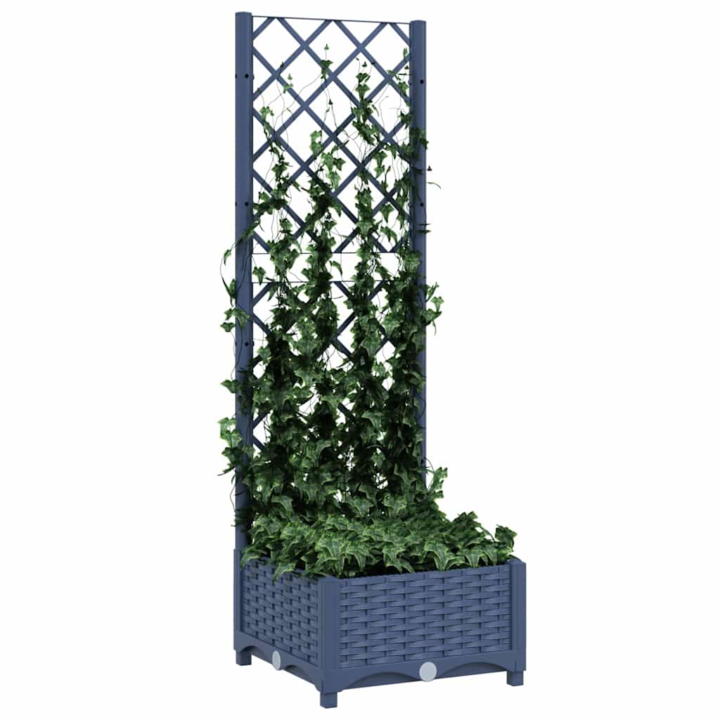 Hagepotte med espalier blågrå 40x40x121,5 cm PP