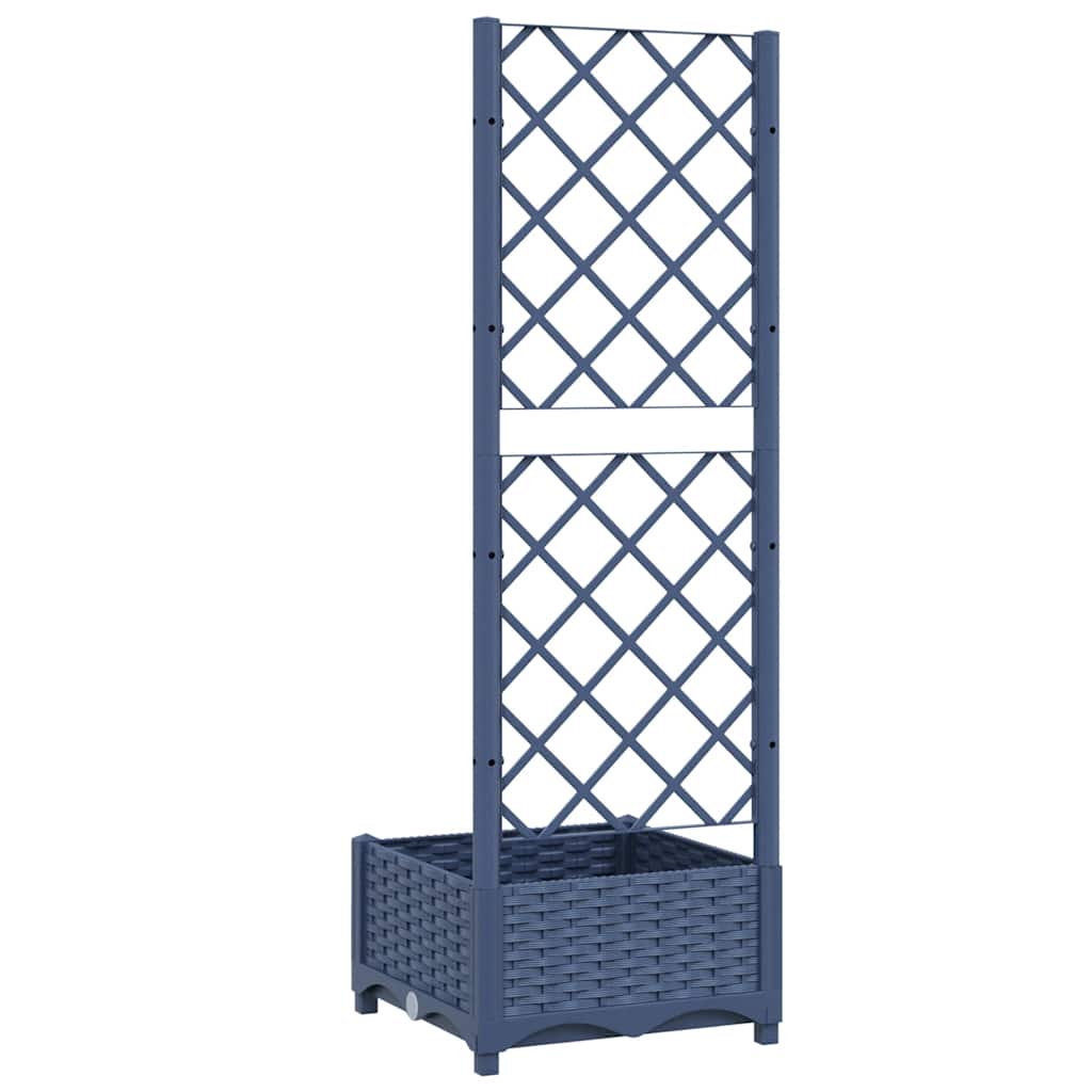 Hagepotte med espalier blågrå 40x40x121,5 cm PP