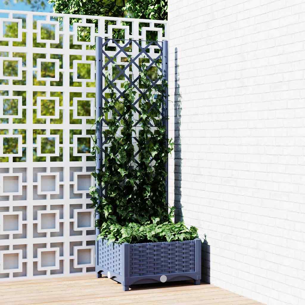 Hagepotte med espalier blågrå 40x40x121,5 cm PP