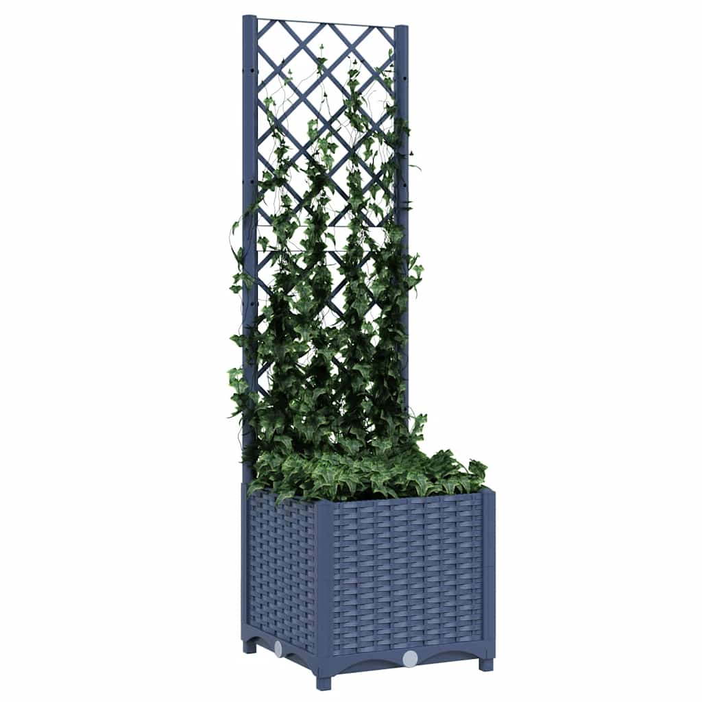 Hagepotte med espalier blågrå 40x40x136 cm PP