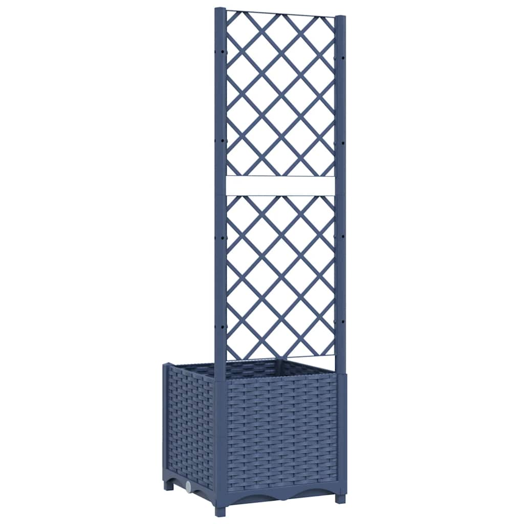 Hagepotte med espalier blågrå 40x40x136 cm PP