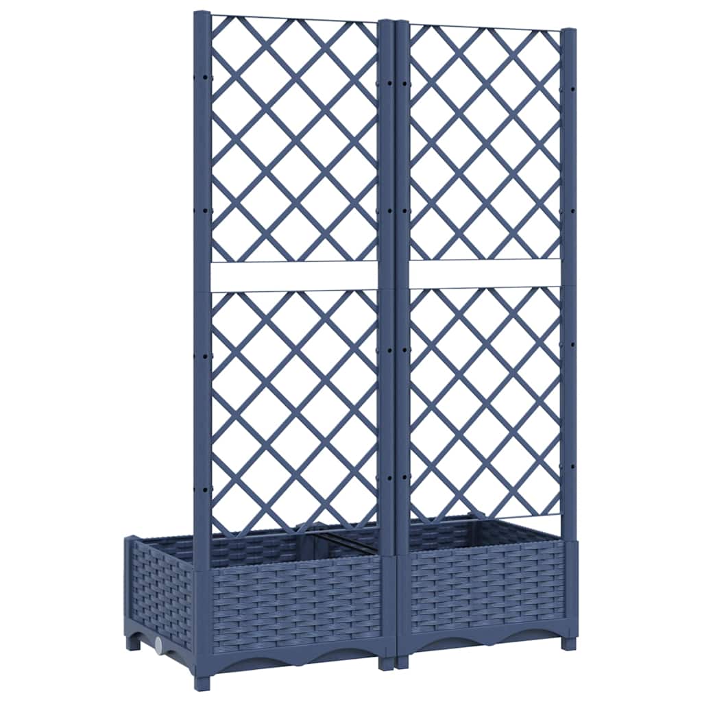 Hagepotte med espalier blågrå 80x40x121,5 cm PP