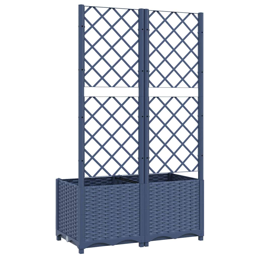 Hagepotte med espalier blågrå 80x40x136 cm PP