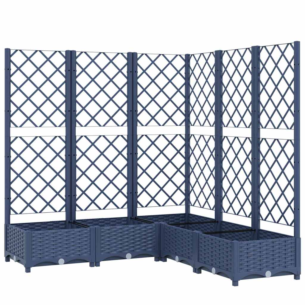 Plantekasse med espalier blågrå 120x120x121,5 cm PP