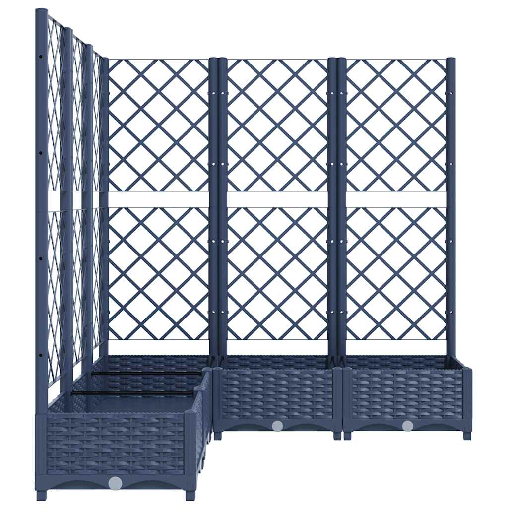 Plantekasse med espalier blågrå 120x120x121,5 cm PP
