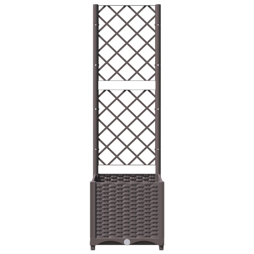 Plantekasse med espalier brun 40x40x136 cm PP