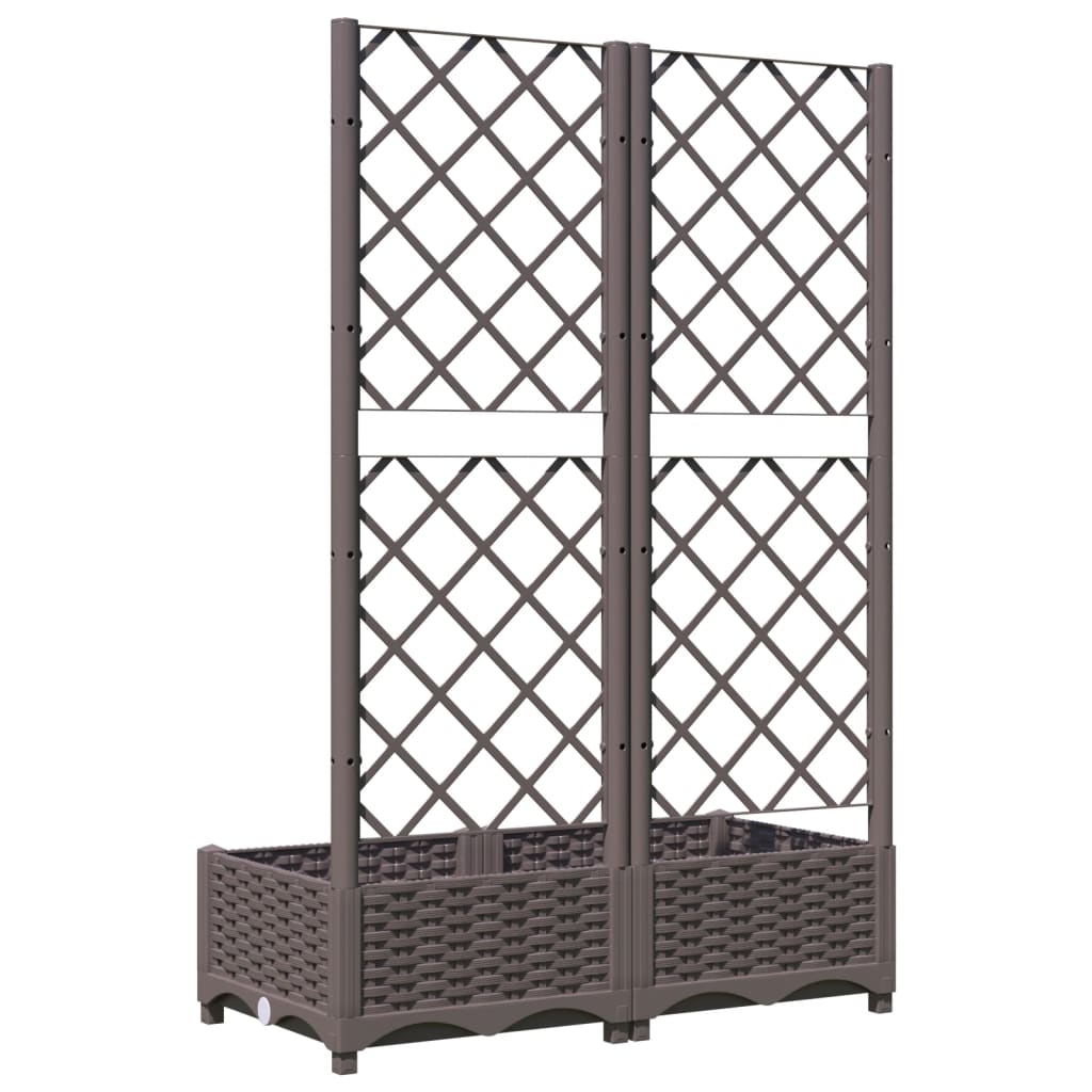 Plantekasse med espalier brun 80x40x121,5 cm PP