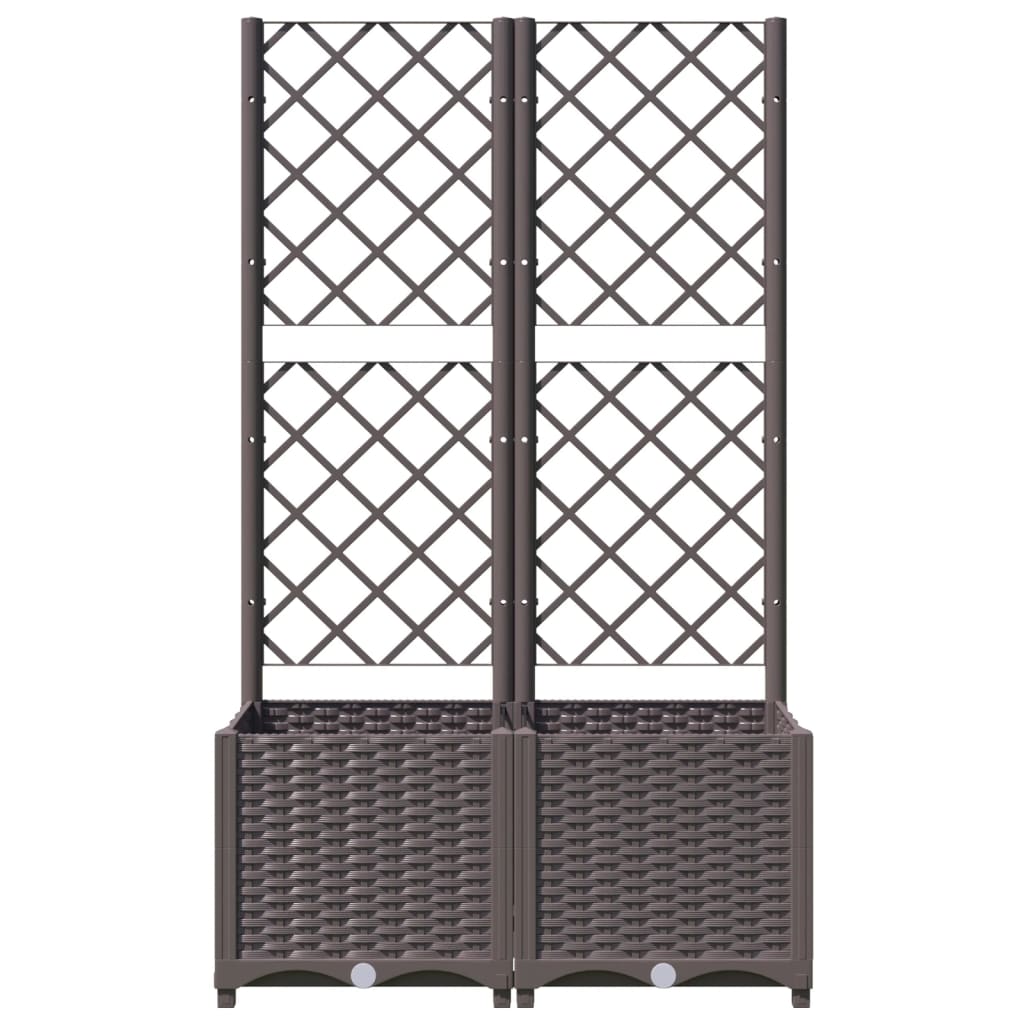 Plantekasse med espalier brun 80x40x136 cm PP