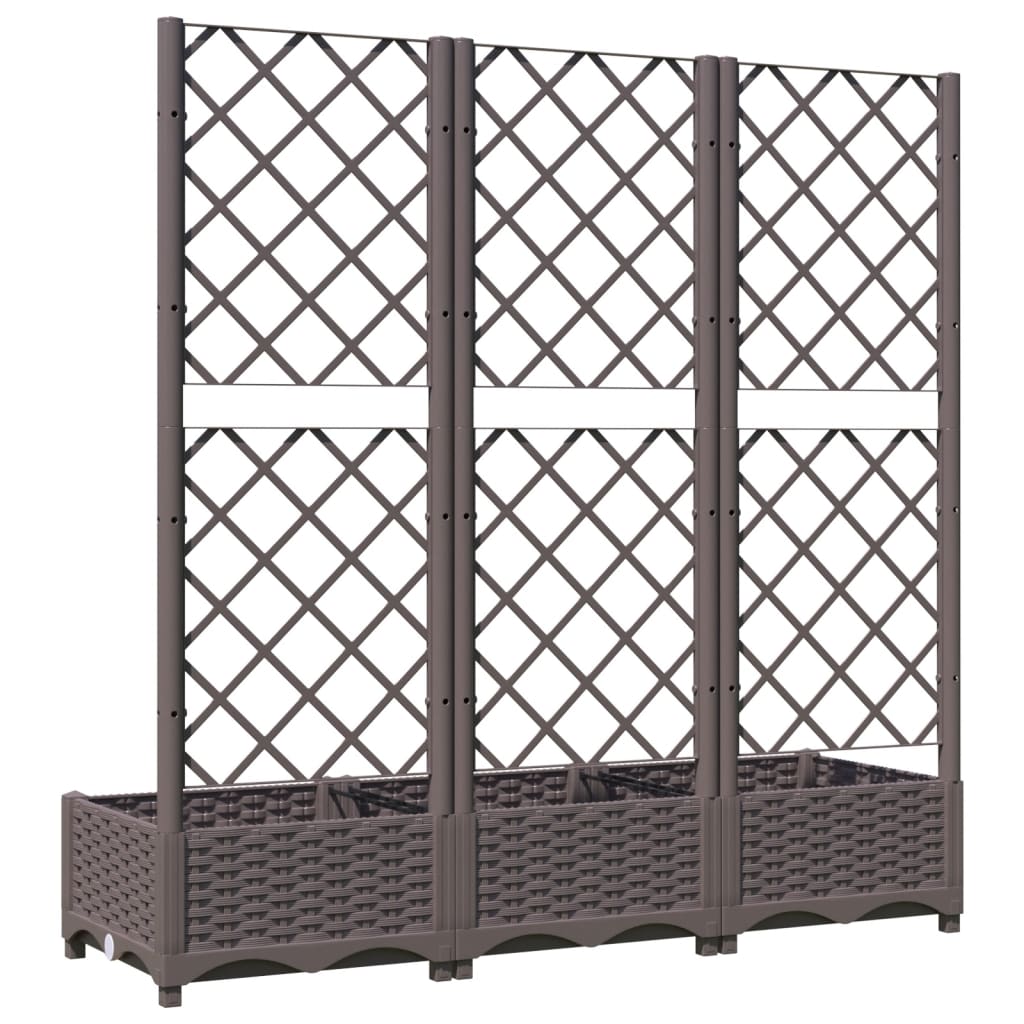 Hagepotte med espalier brun 120x40x121,5 cm PP