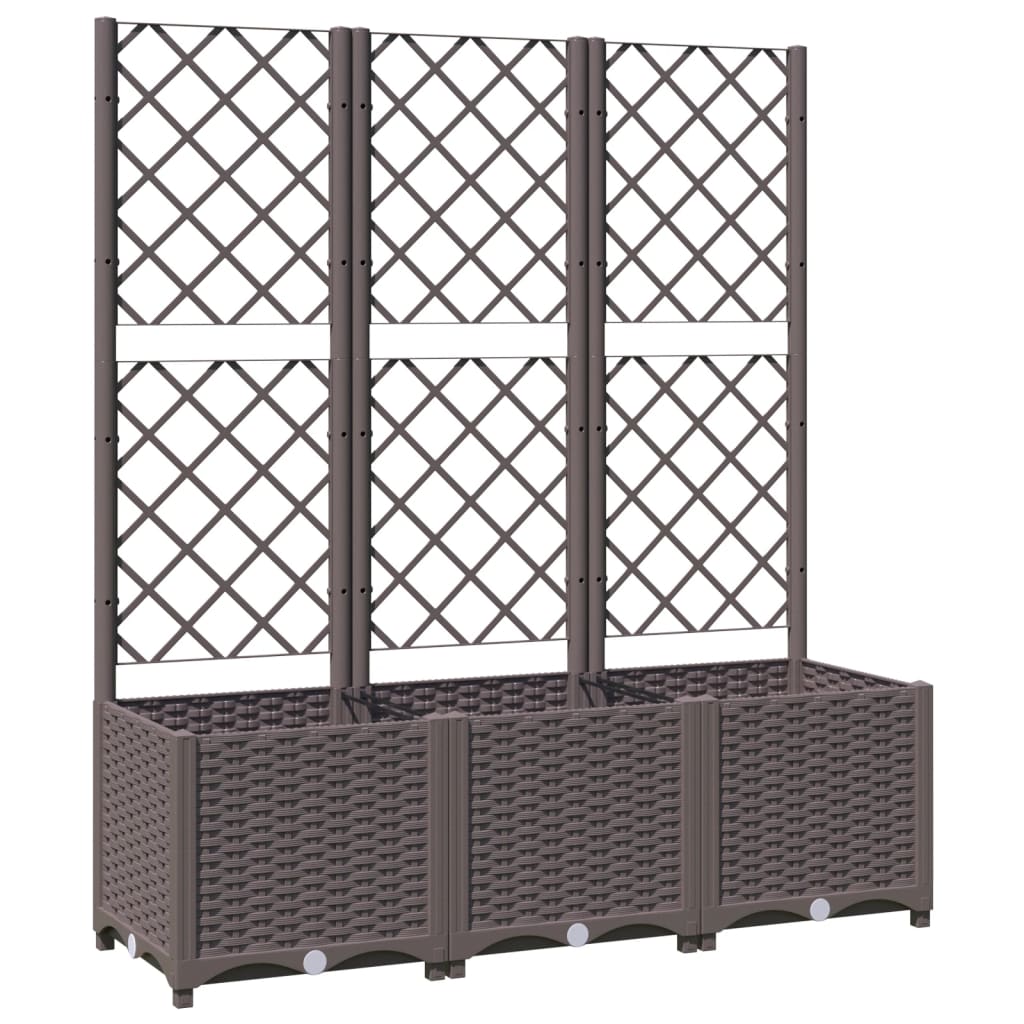Hagepotte med espalier brun 120x40x136 cm PP