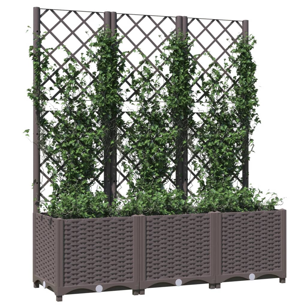 Hagepotte med espalier brun 120x40x136 cm PP