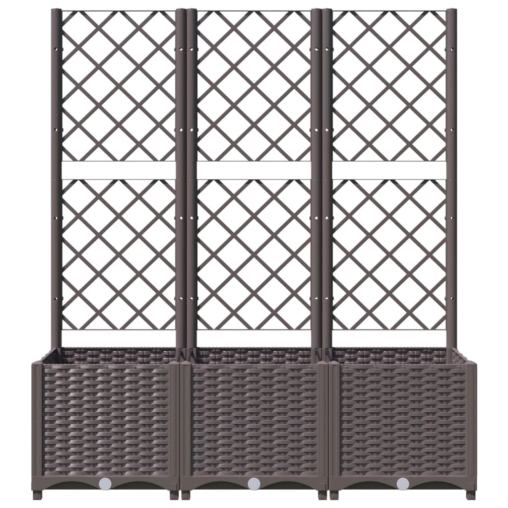 Hagepotte med espalier brun 120x40x136 cm PP