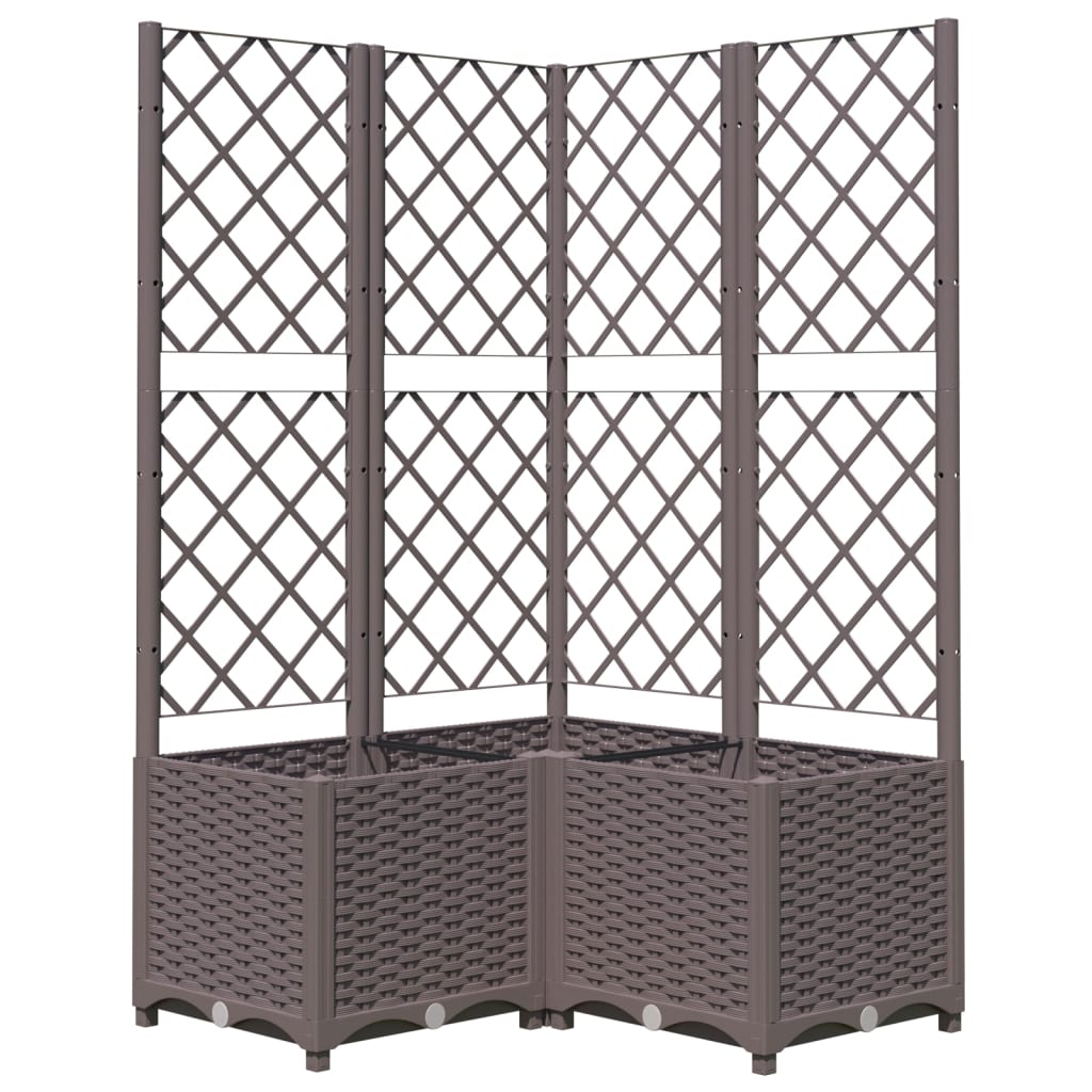 Plantekasse med espalier brun 80x80x136 cm PP