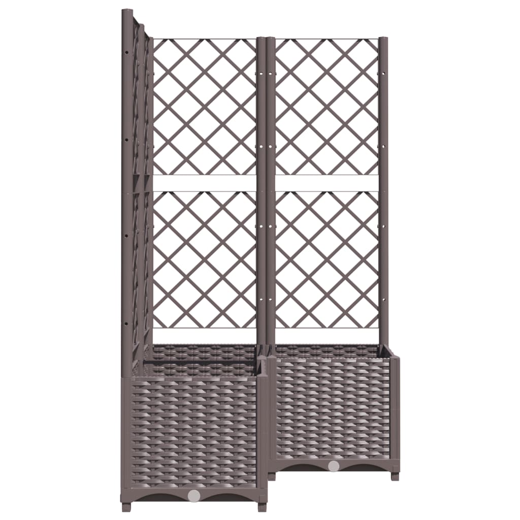 Plantekasse med espalier brun 80x80x136 cm PP