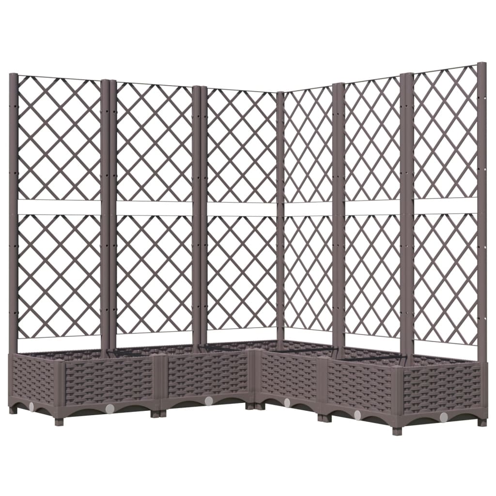 Plantekasse med espalier brun 120x120x121,5 cm PP