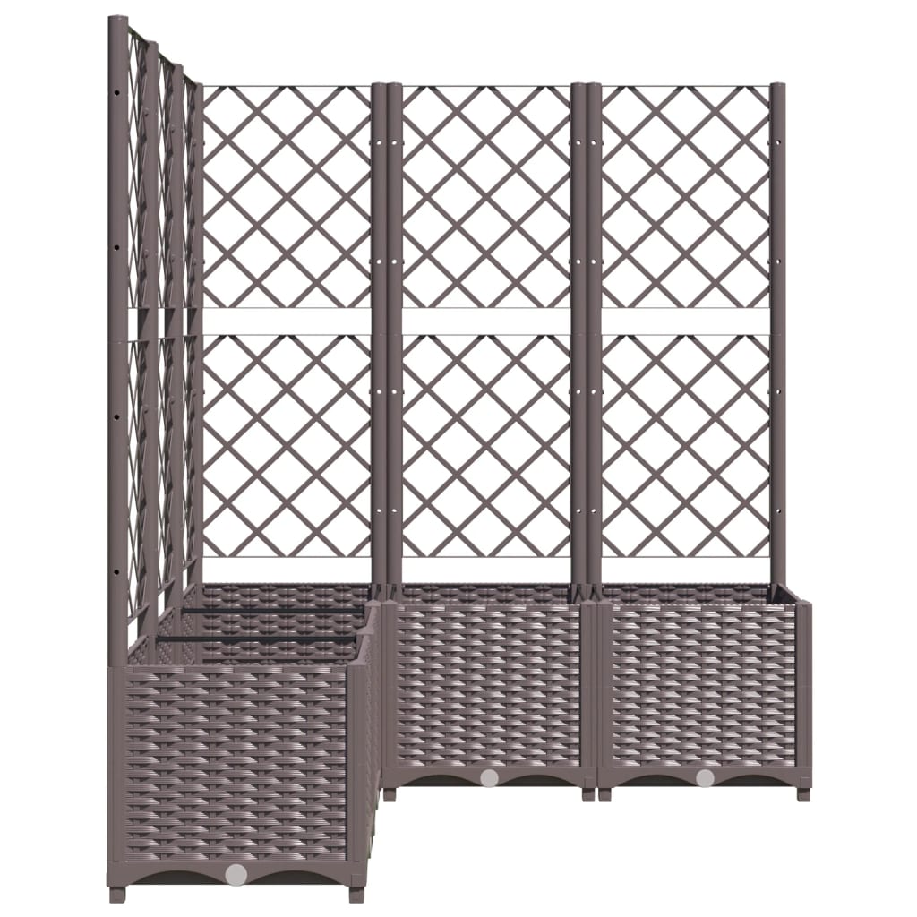 Plantekasse med espalier brun 120x120x136 cm PP