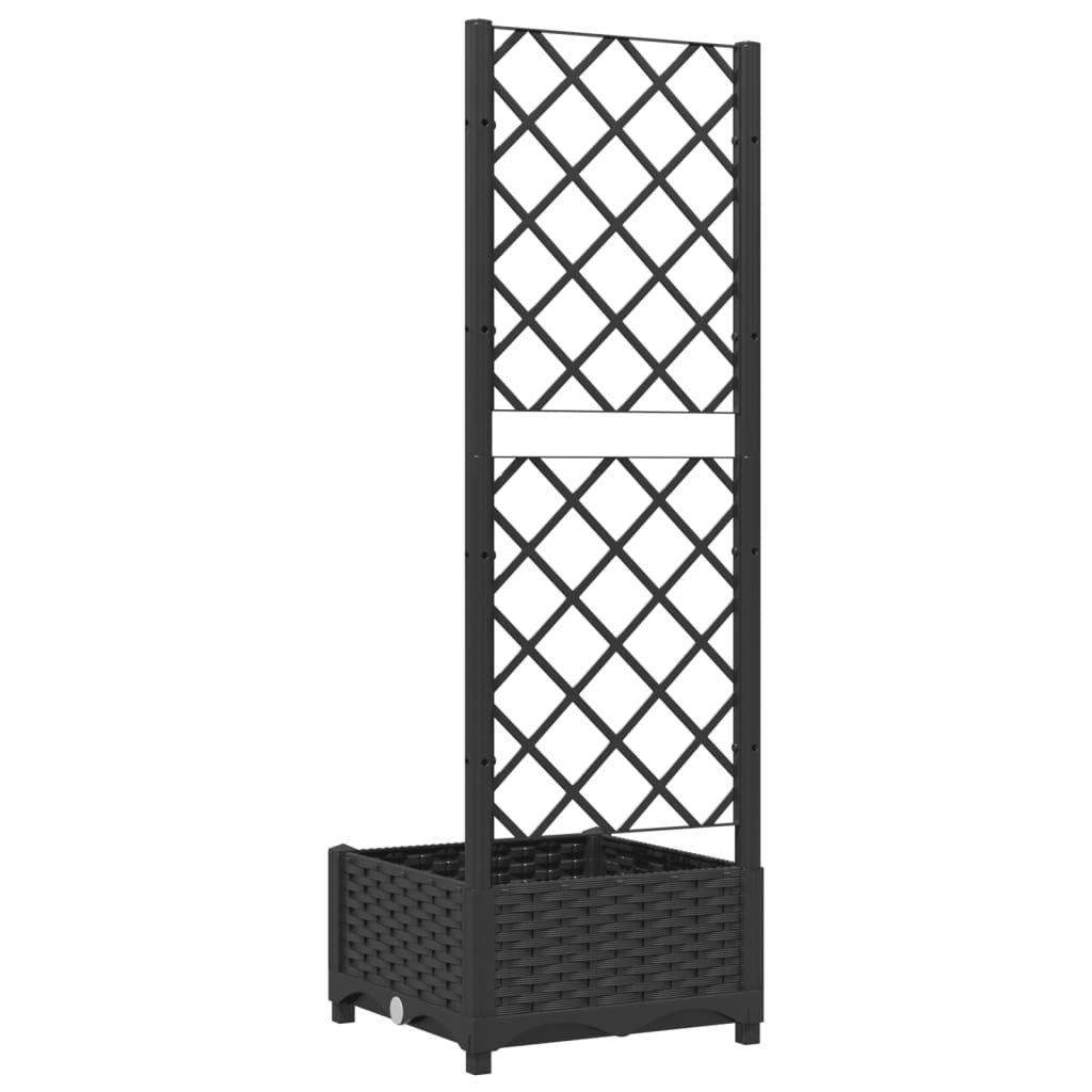 Hagepotte med espalier svart 40x40x121,5 cm PP