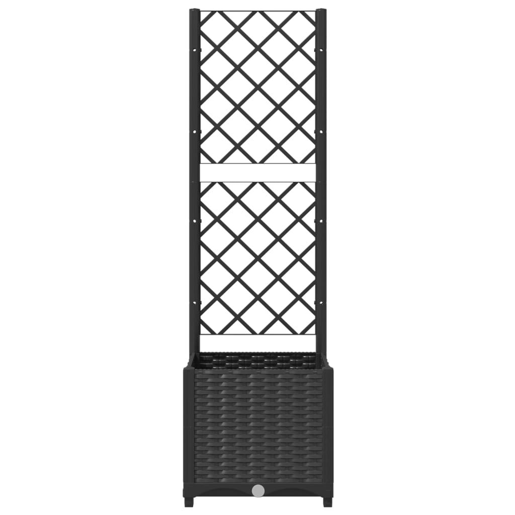 Hagepotte med espalier svart 40x40x136 cm PP