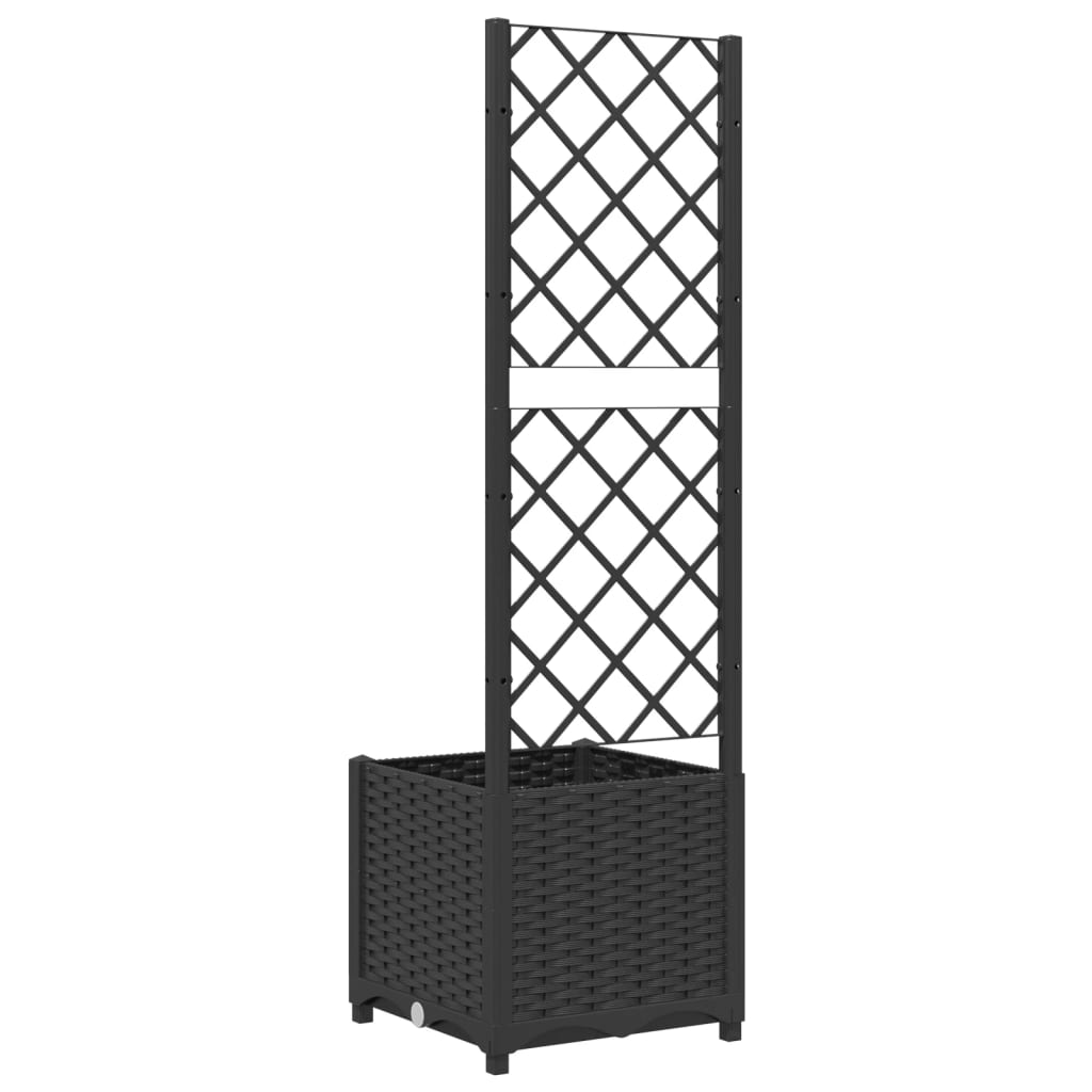 Hagepotte med espalier svart 40x40x136 cm PP