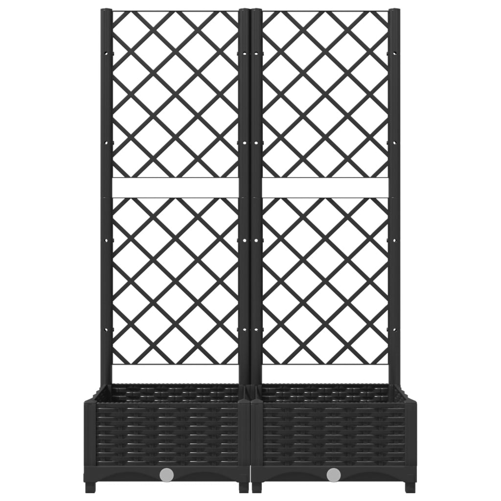 Hagepotte med espalier svart 80x40x121,5 cm PP