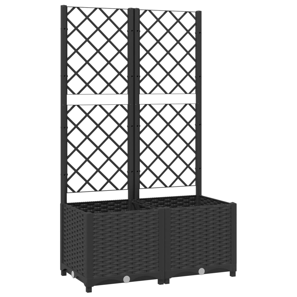 Hagepotte med espalier svart 80x40x136 cm PP