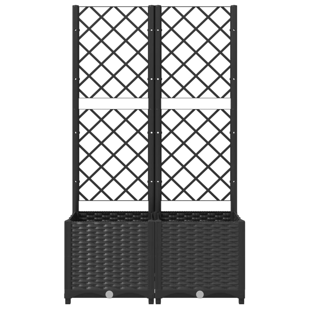 Hagepotte med espalier svart 80x40x136 cm PP