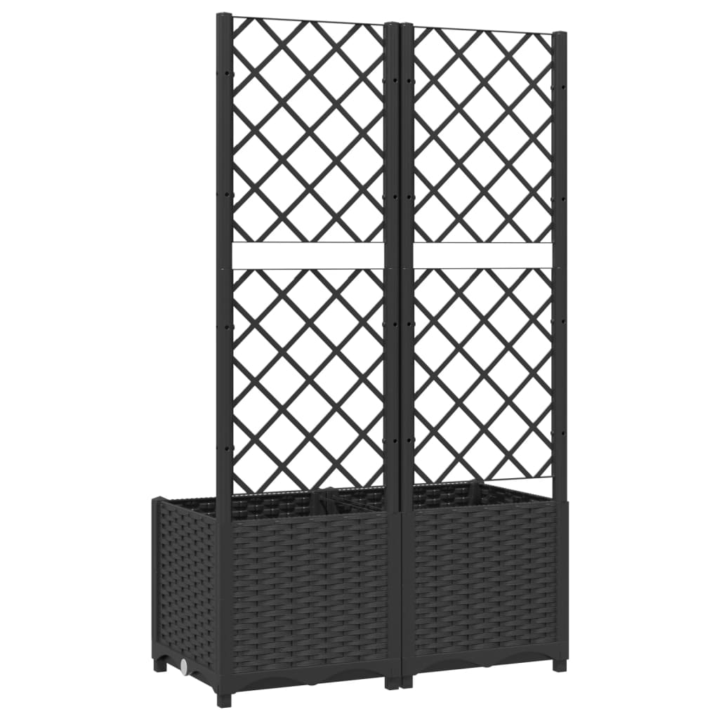Hagepotte med espalier svart 80x40x136 cm PP