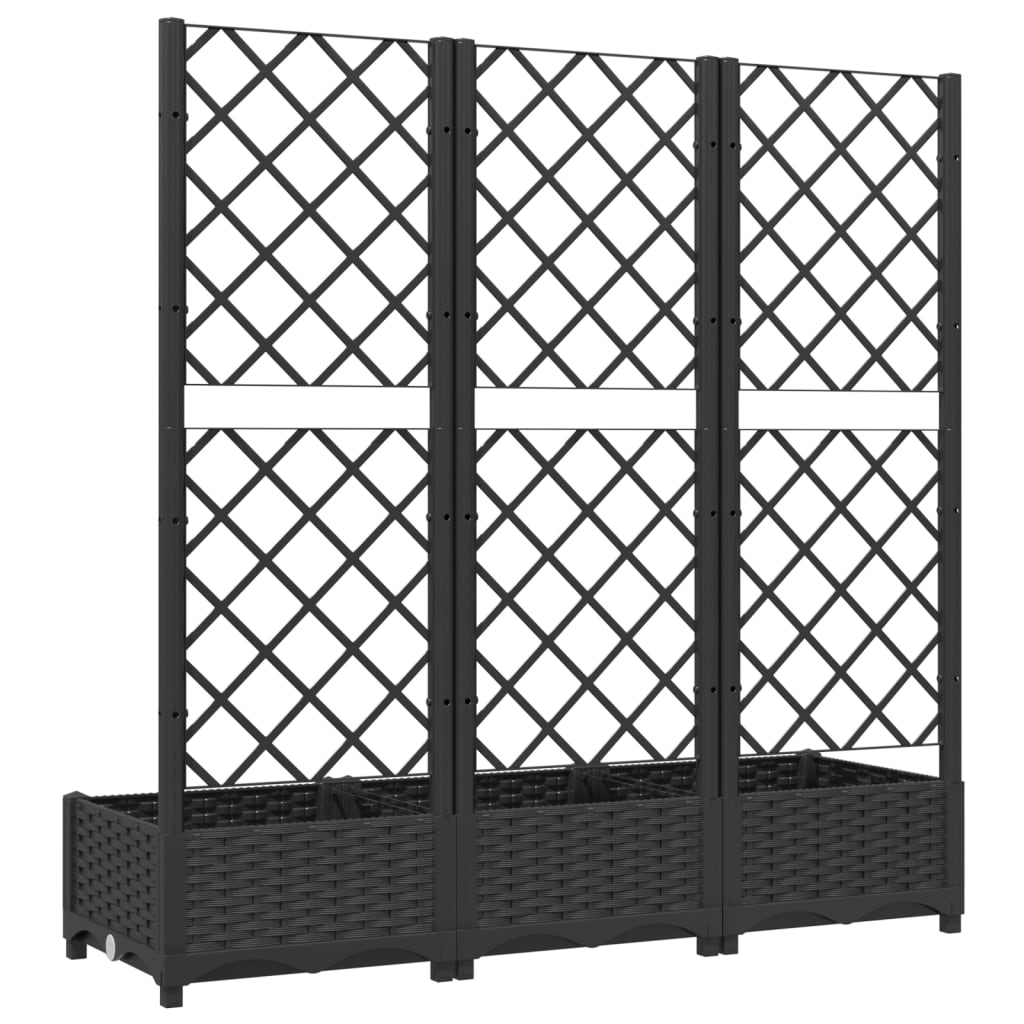 Hagepotte med espalier svart 120x40x121,5 cm PP