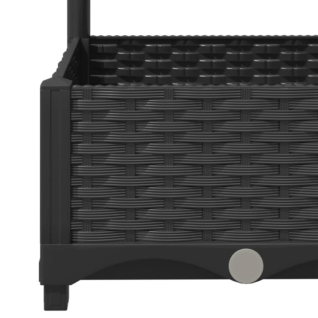 Hagepotte med espalier svart 120x40x121,5 cm PP