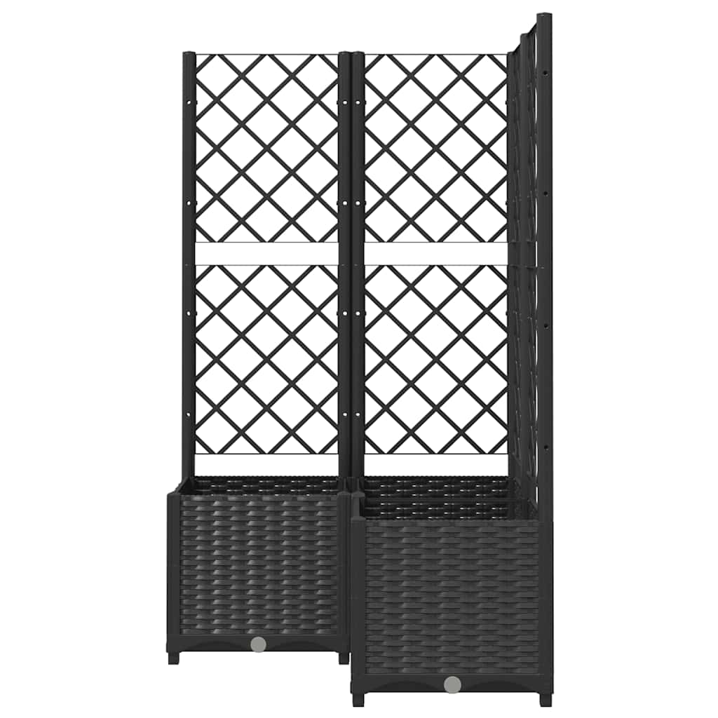 Plantekasse med espalier svart 80x80x136 cm PP
