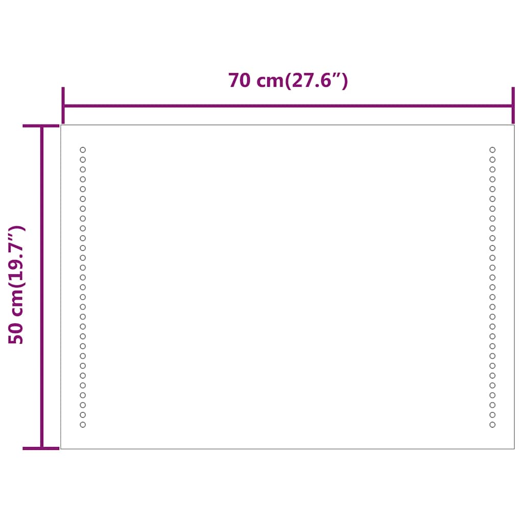 Baderomsspeil med LED 70x50 cm