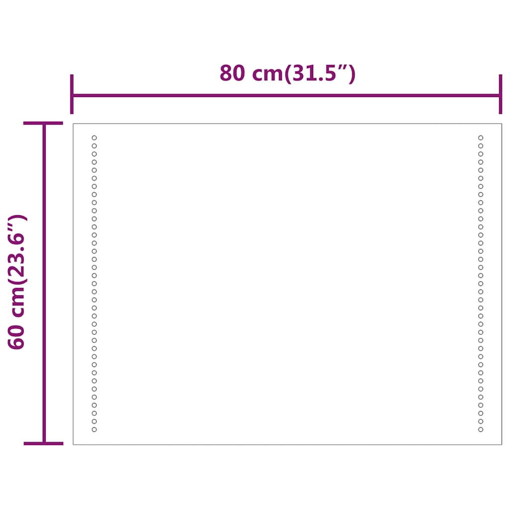 Baderomsspeil med LED 80x60 cm