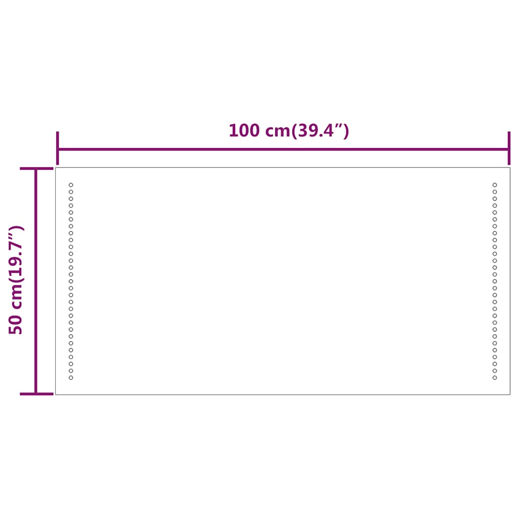Baderomsspeil med LED 100x50 cm