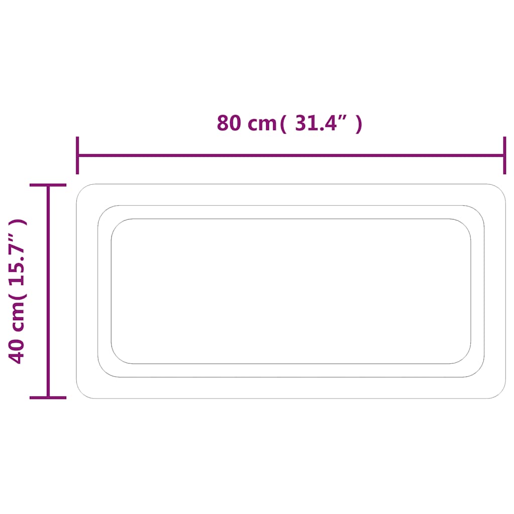 Baderomsspeil med LED 80x40 cm