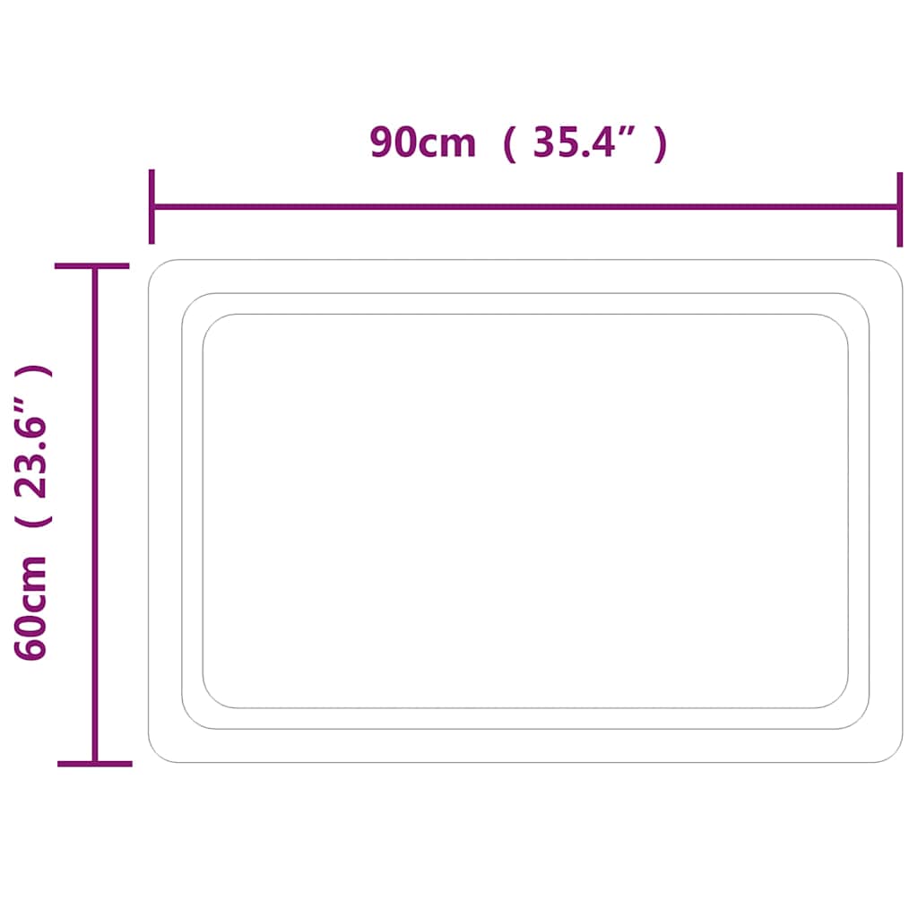 Baderomsspeil med LED 90x60 cm