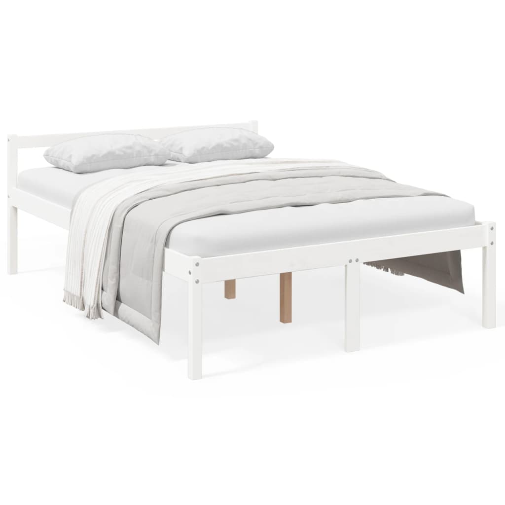 Sengeramme hvit 120x190 cm heltre furu