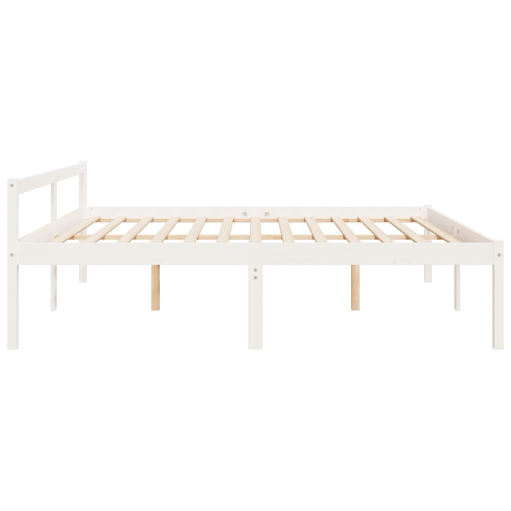 Seniorseng hvit 180x200 cm heltre furu