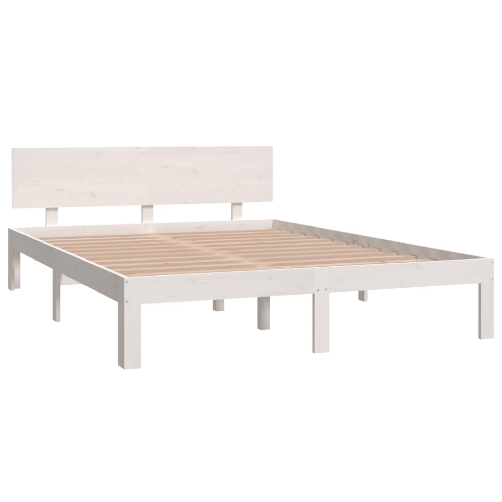 Sengeramme hvit heltre furu 140x200 cm