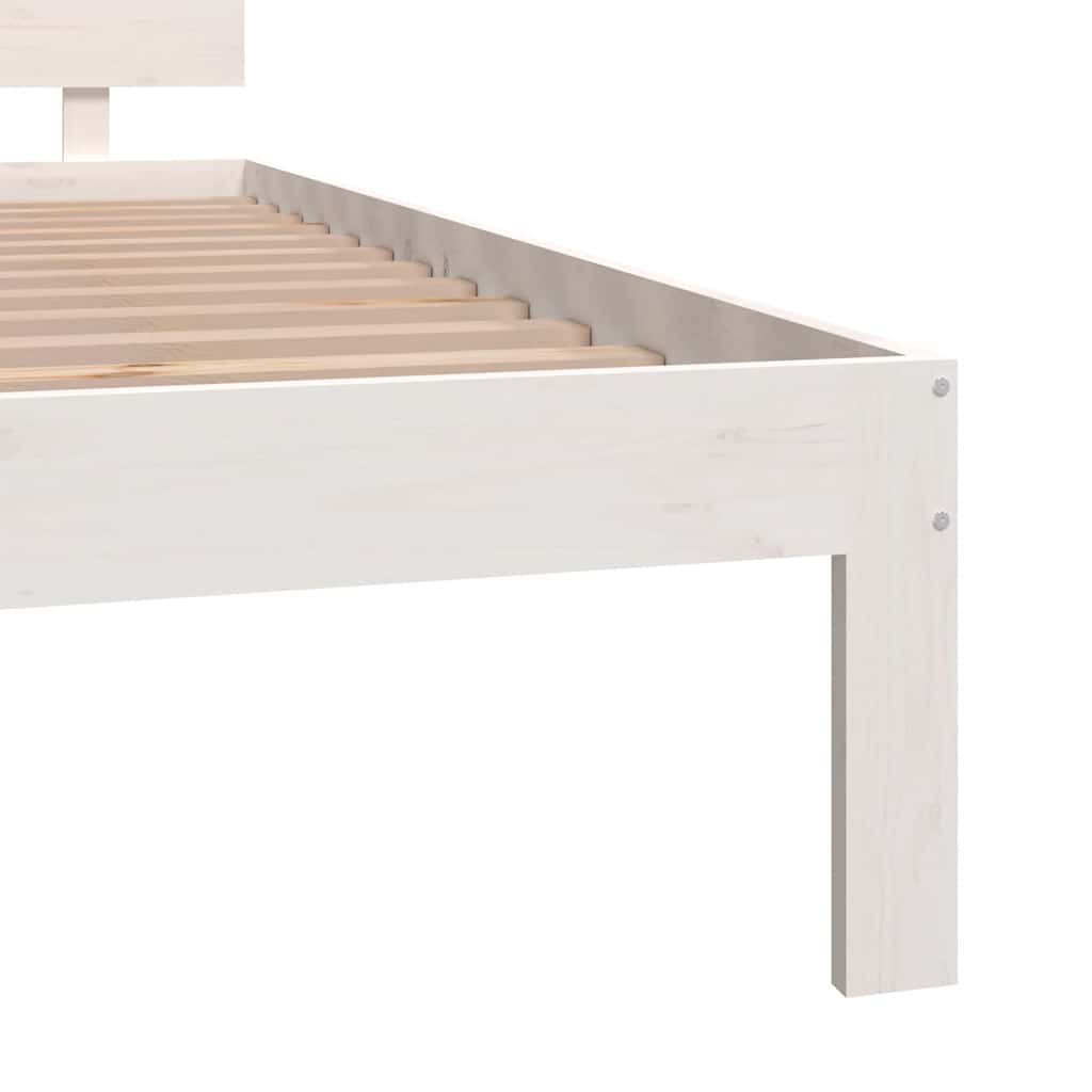 Sengeramme hvit heltre furu 200x200 cm
