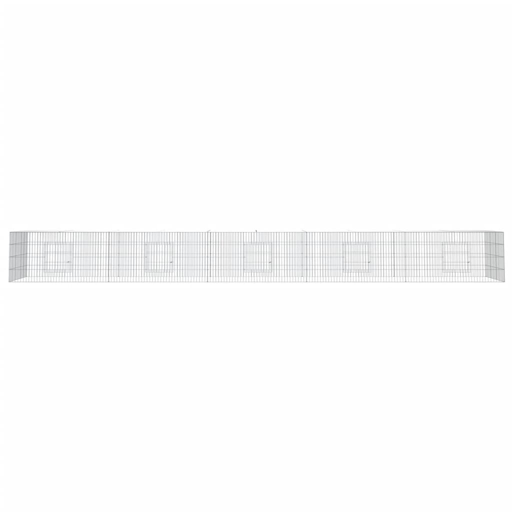 Kaninbur med 5 paneler 541x109x54 cm galvanisert jern