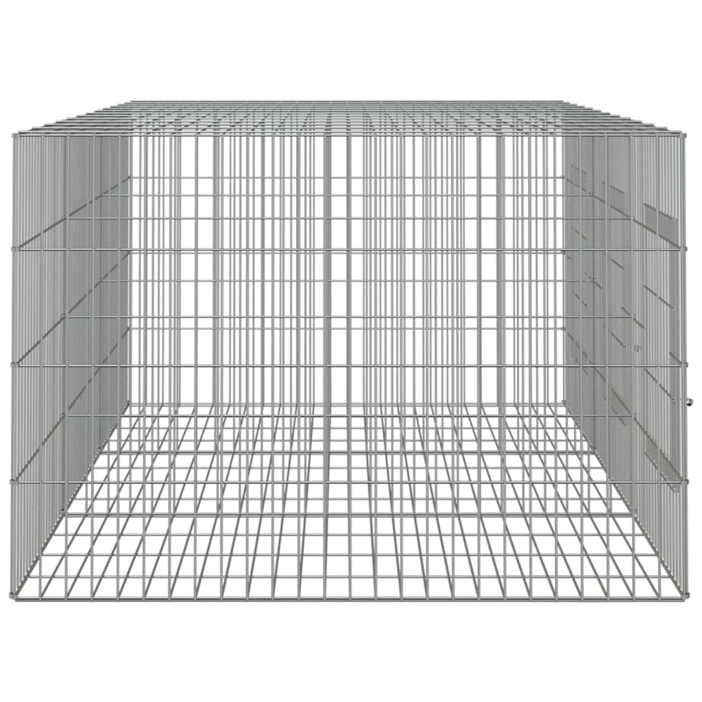 Kaninbur med 3 paneler 163x79x54 cm galvanisert jern