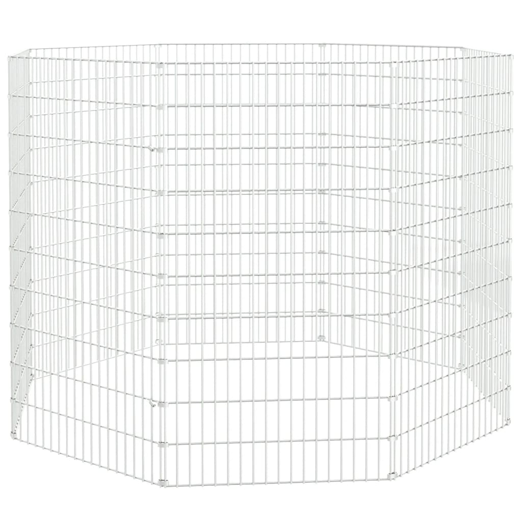 Dyreinnhegning for frittgående dyr med 8 paneler, 54 x 100 cm, galvanisert jern