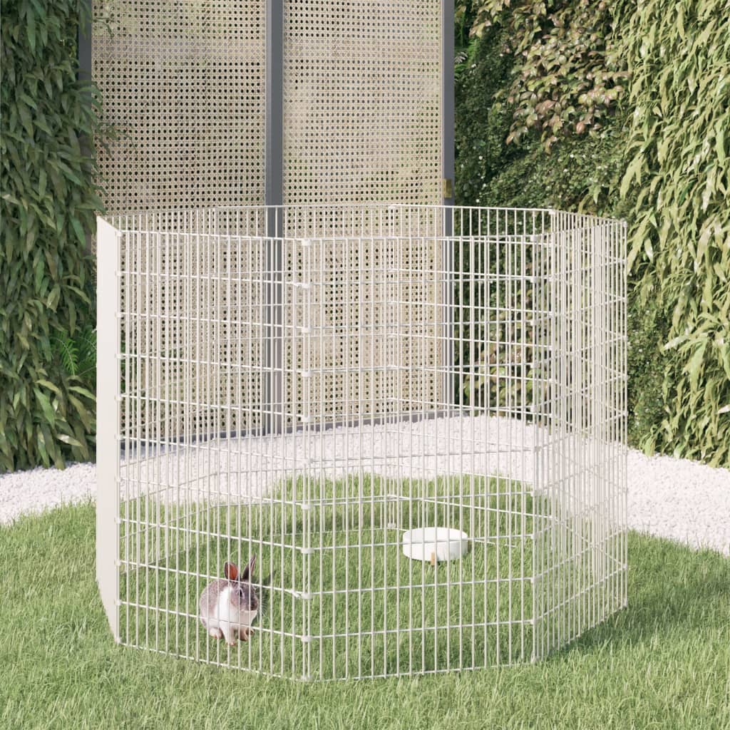 Dyreinnhegning for frittgående dyr med 8 paneler, 54 x 100 cm, galvanisert jern